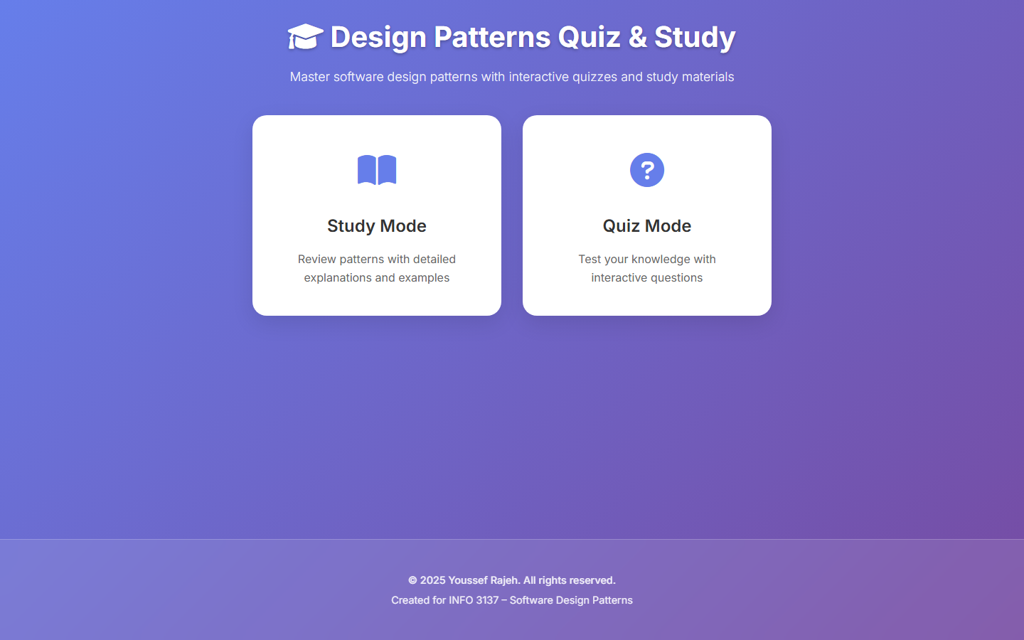 Design Patterns Quiz & Study App